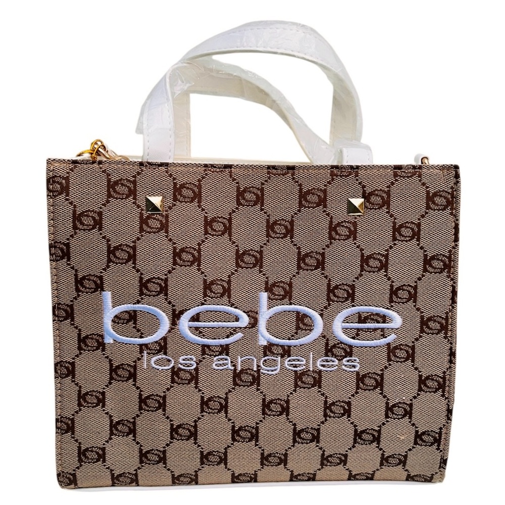 Bebe NWT Beige and Brown Patterned Tote